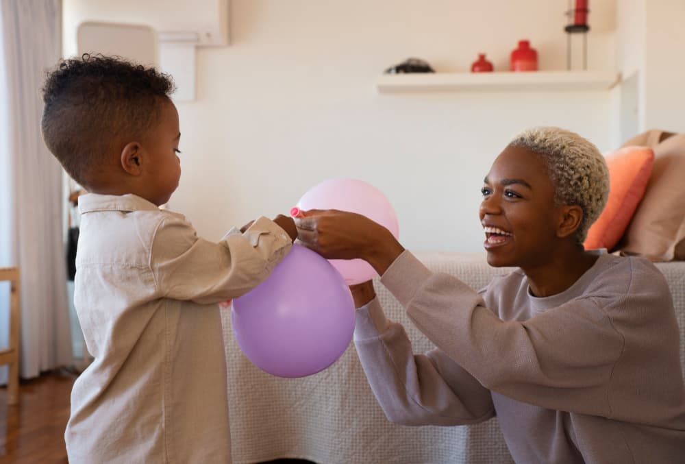 Speech and language therapy session with child and therapist
